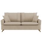 Sofá 160cm 2 Lugares Com Almofadas Pés Curvos Veras Suede D05