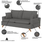 Sofá 160cm 2 Lugares Com Almofadas Pés Curvos Veras Suede D05