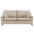 Sofá 160cm 2 Lugares Com Almofadas Pés Curvos Veras Suede D05