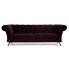 Sofá 180cm 3 Lugares Base Madeira Império B-292 Veludo Uva -
