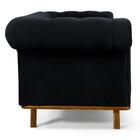 Sofá 180cm 3 Lugares Base Madeira Império B-300 Veludo Preto