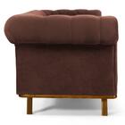 Sofá 180cm 3 Lugares Base Madeira Veludo Terra