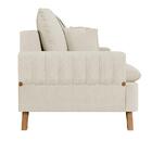 Sofá 180cm 3 Lugares Com Almofadas Pés Curvos Veras Linho D05