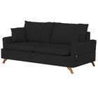 Sofá 180cm 3 Lugares Com Almofadas Pés Curvos Veras Suede D05