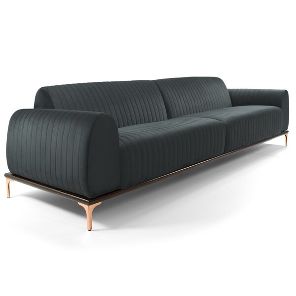 Sofa 180cm 3 Lugares Pes Rose Gold Molino B 317 Veludo Cinza Domi Leroy Merlin 5?gera em seu cliente credibilidade, sofisticacao e confianca. leroy merlin