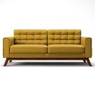 Sofá 180cm 3 Lugares Sandero Veludo Amarelo