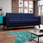 Sofá 180cm 3 Lugares Sandero Veludo Marinho