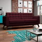 Sofá 180cm 3 Lugares Sandero Veludo Marsala