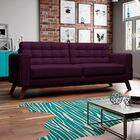 Sofá 180cm 3 Lugares Sandero Veludo Uva