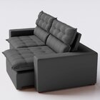 Sofá 190cm Retrátil E Reclinável Molas Ensacadas Cinza