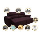 Sofá 2,12m Retrátil E Reclinável Com Molas Cama Inbox Top Tec