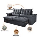 Sofá 2,30 Retrátil E Reclinável Malibu Com Molas Bonnel 3 Lug