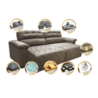 Sofá 2,32m Retrátil E Reclinável Com Molas Cama Inbox Top Tec