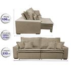 Sofá 2,32m Tecido Impermeabilizado De Linho Com Molas Cama In