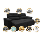 Sofá 2,42m Retrátil E Reclinável Com Molas Cama Inbox Top Tec