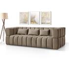 Sofá 2,44m Sued Mônaco Art Estofados Bege