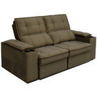 Sofá 2,54 Metros Reclinável Gralha Azul Ferrara, Veludo - 3016