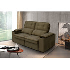 Sofá 2,54 Metros Reclinável Gralha Azul Ferrara, Veludo - 3016