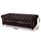 Sofá 2,60m Chesterfield Capitonê Living Corino Art Estofados