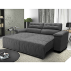 Sofá 2,62m Retrátil E Reclinável Com Molas Cama Inbox Top Tec