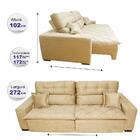 Sofá 2,72m Retrátil E Reclinável Com Molas Cama Inbox Confort