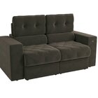 Sofá 200 Cm Retrátil E Reclinável Delta Chumbo Escuro