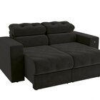 Sofá 200 Cm Retrátil E Reclinável Delta Preto