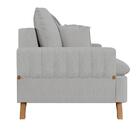 Sofá 200cm 3 Lugares Com Almofadas Pés Curvos Veras Linho D05