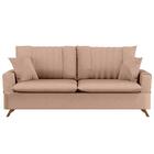 Sofá 200cm 3 Lugares Com Almofadas Pés Curvos Veras Linho D05