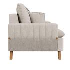 Sofá 200cm 3 Lugares Com Almofadas Pés Curvos Veras Linho D05