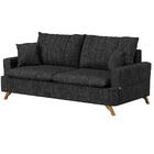 Sofá 200cm 3 Lugares Com Almofadas Pés Curvos Veras Linho D05