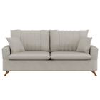 Sofá 200cm 3 Lugares Com Almofadas Pés Curvos Veras Suede D05