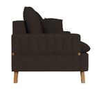 Sofá 200cm 3 Lugares Com Almofadas Pés Curvos Veras Suede D05