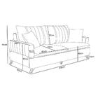 Sofá 200cm 3 Lugares Com Almofadas Pés Curvos Veras Suede D05