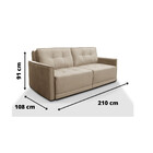 Sofá 210 Cm 3 Lugares Reclinável Retrátil Solar San Miguel