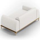 Sofá 210cm 3 Lugares Base Gold Molino D06 Pu C-12 Branco - Mp