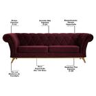 Sofá 210cm 3 Lugares Base Madeira Império B-278 Veludo Marsal