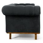 Sofá 210cm 3 Lugares Base Madeira Império B-317 Veludo Cinza