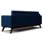 Sofá 210cm 3 Lugares Sandero Veludo Azul Marinho