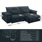 Sofá 210cm Retrátil E Reclinável 4 Lugares Texas Chumbo