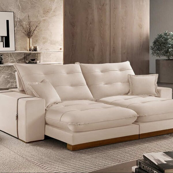 Sofá 210cm Retrátil E Reclinável Fazzio Com Molas Ensacadas 2