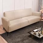 Sofá 215 Cm 3 Lugares Crystal T02 Couro Matte Nude