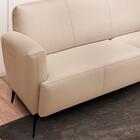 Sofá 215 Cm 3 Lugares Crystal T02 Couro Matte Nude