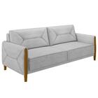 Sofá 220cm 3 Lugares Quebec M22 Veludo Cinza - Mpozenato