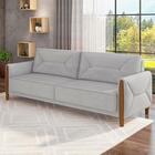 Sofá 220cm 3 Lugares Quebec M22 Veludo Cinza - Mpozenato