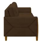 Sofá 220cm 3 Lugares Quebec M22 Veludo Marrom - Mpozenato