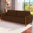 Sofá 220cm 3 Lugares Quebec M22 Veludo Marrom - Mpozenato