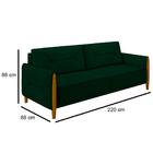 Sofá 220cm 3 Lugares Quebec M22 Veludo Verde - Mpozenato