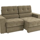 Sofá 230 Cm Retrátil E Reclinável Delta Bege