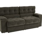 Sofá 230 Cm Retrátil E Reclinável Malta Chumbo Escuro